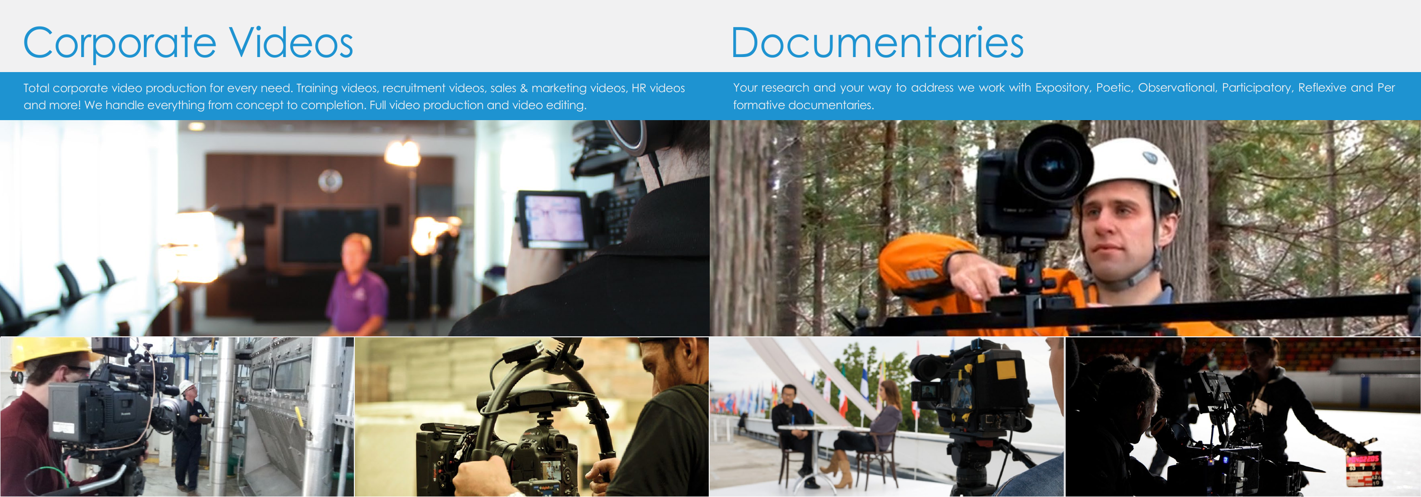 Corporate and documentary video production